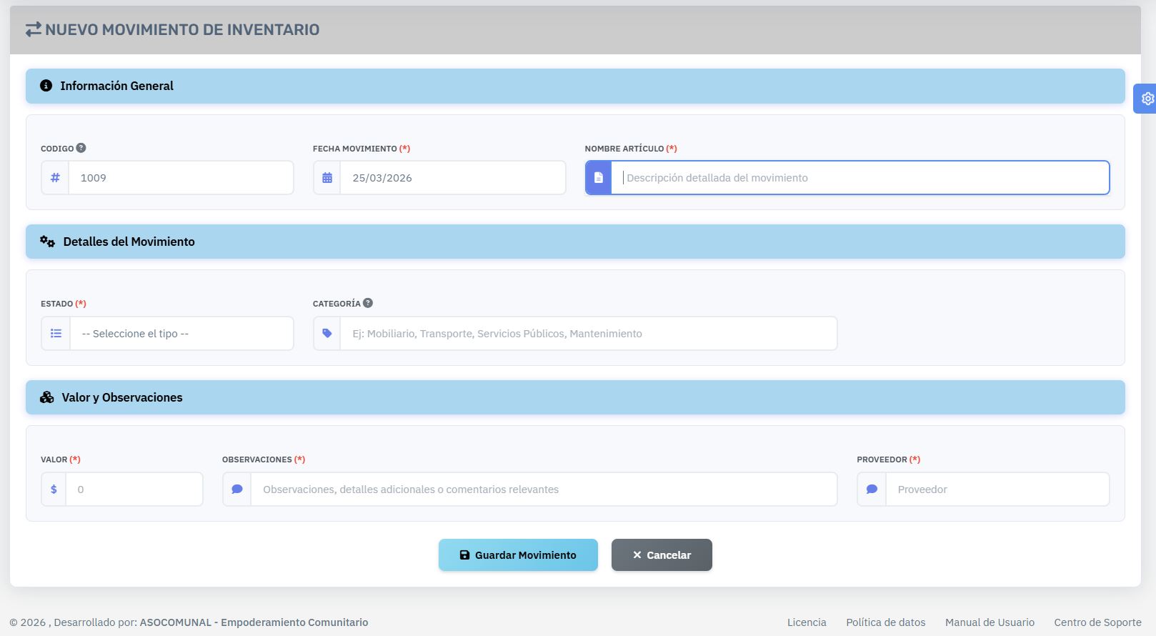 Formulario digitalizado JAC