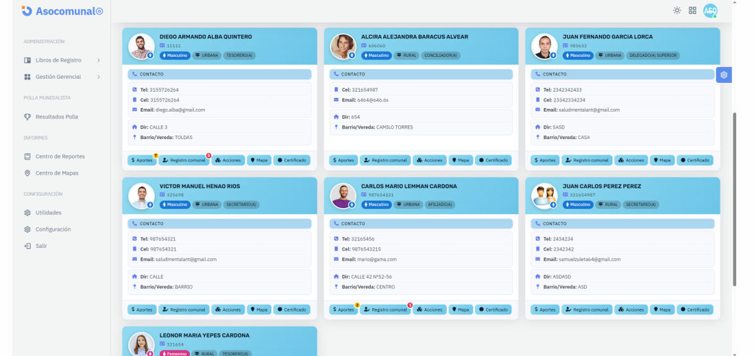 Registro de Afiliados — ASOCOMUNAL APP