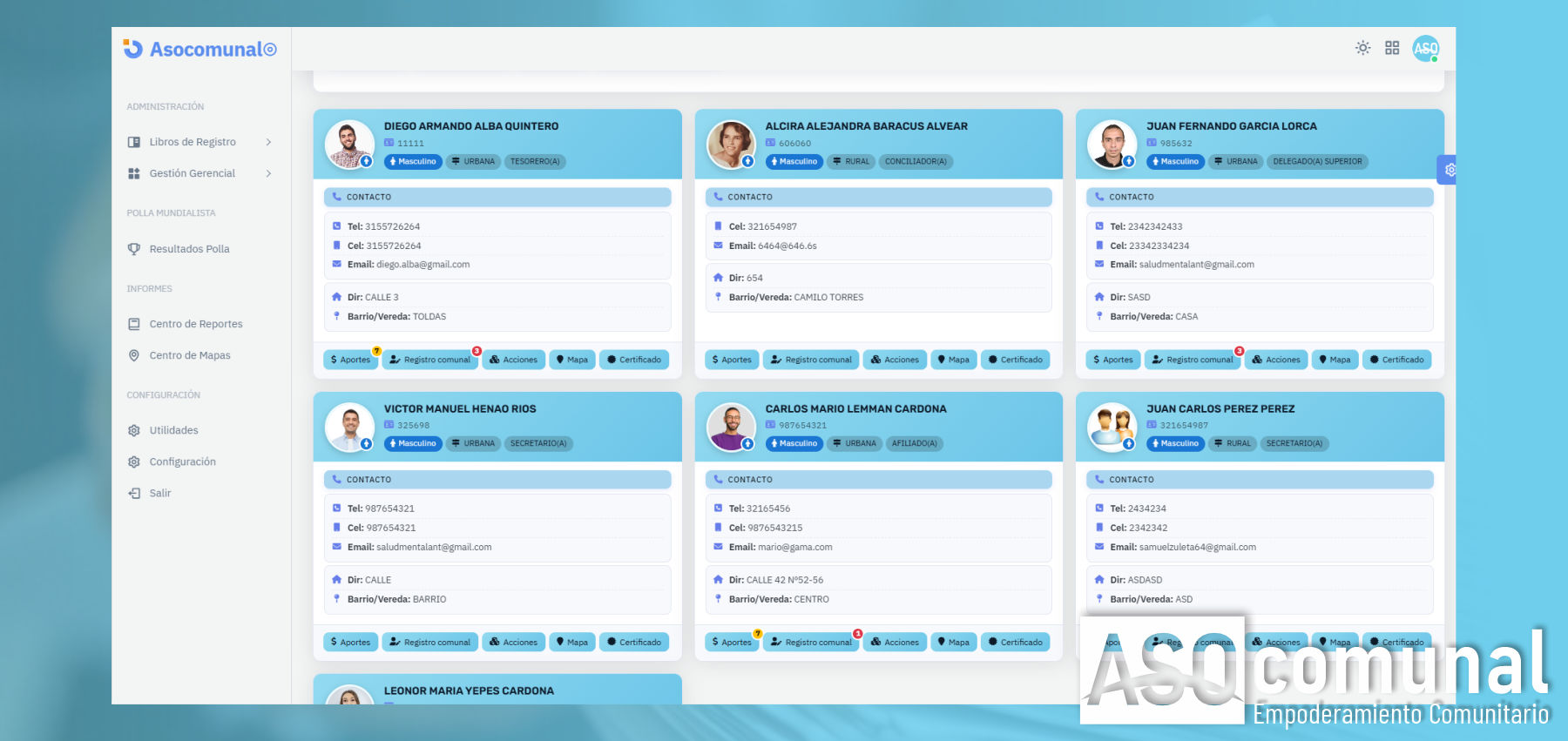 Gestión de Afiliados — ASOCOMUNAL APP