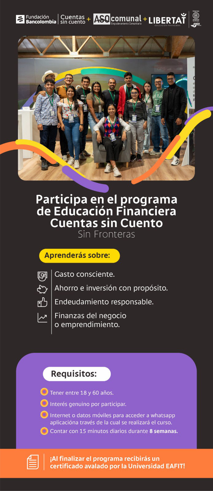 Cuentas sin Cuento Sin Fronteras: programa de educación financiera de la Fundación Bancolombia y ASOCOMUNAL App